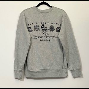 WALT DISNEY WORLD Crewneck Pullover Sweater - Gray S